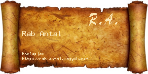 Rab Antal névjegykártya